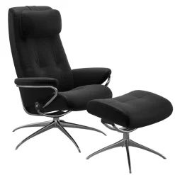 FÅTÖLJ STRESSLESS BERLIN STAR + PALL - HÖG RYGG - LÄDER
