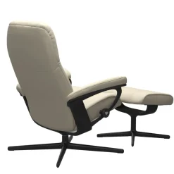 FÅTÖLJ STRESSLESS CONSUL STAR M + PALL - LÄDER