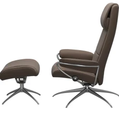 FÅTÖLJ STRESSLESS PARIS STAR - HÖG RYGG + PALL